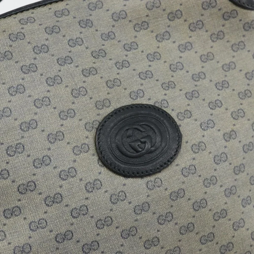 Authentic GUCCI Micro GG Canvas Bag PVC Leather Navy Gold 007 115 0093 - Picture 6 of 16